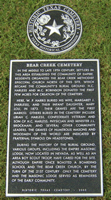 picture of the historic texas cemetery marker